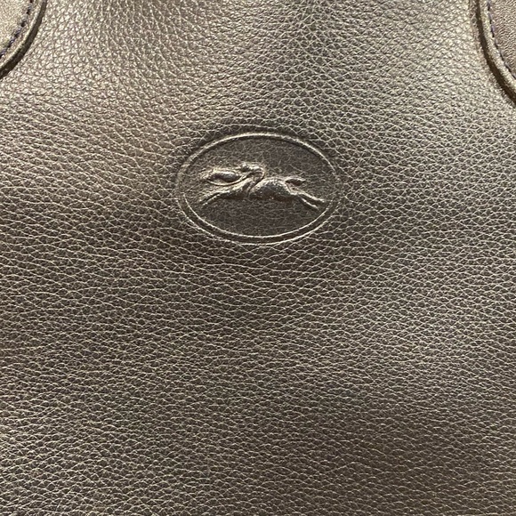 AUTHENTIC LONGCHAMP NAVY LEATHER SHOULDER/TOTE BAG WITH ZIPPER CLOSURE - Picture 16 of 16